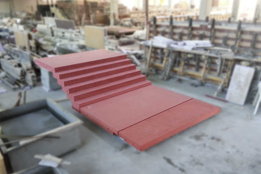 Treppenanlage gezahnt in rot